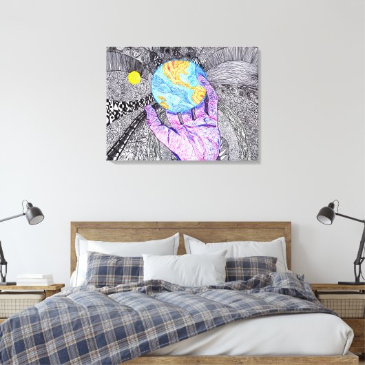 God is in de details #18 canvas afdruk (Insitu (Slaapkamer))