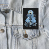 God is in de machine - Techno-Dystopian Design Button (Insitu)