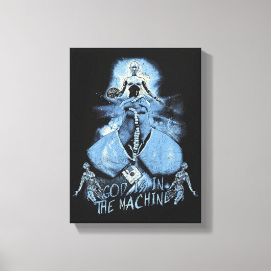 God is in de machine - Techno-Dystopian Design Canvas Afdruk (Voorkant)