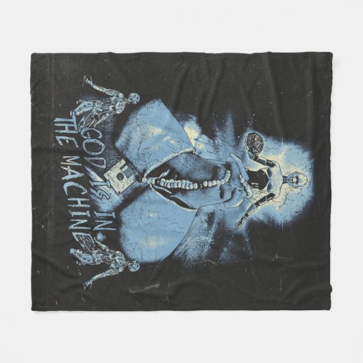 God is in de machine - Techno-Dystopian Design Fleece Deken (Voorkant (Horizontaal))