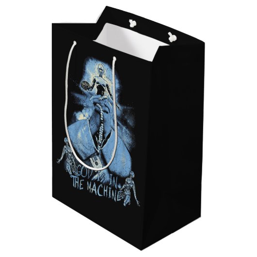 God is in de machine - Techno-Dystopian Design Medium Cadeauzakje (Achterkant Gekanteld)