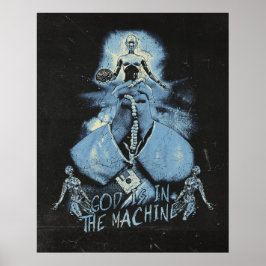 God is in de machine - Techno-Dystopian Design Poster