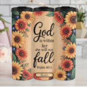 God is in haar bloemenvers thermosbeker