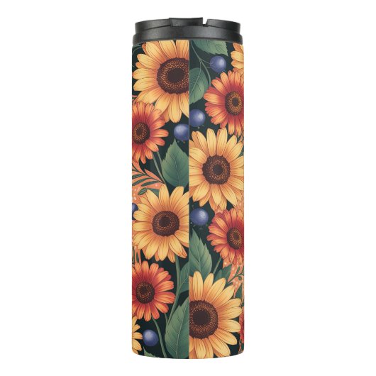 God is in haar bloemenvers thermosbeker (Achterkant)