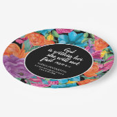 God is in haar Christelijke Afstuderen Floral Papieren Bordje (Gekanteld)