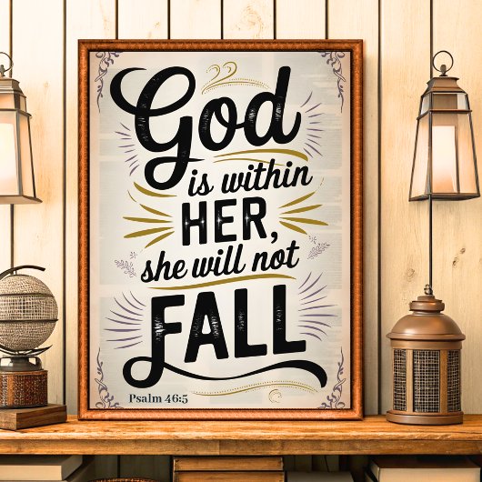 God is in haar -  Christelijke muurkunst Poster