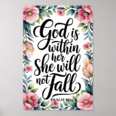 God is in haar - Christelijke muurkunst voor vrouw Poster (Voorkant)