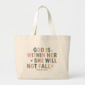 God is in haar Christelijke vrouwen gebaseerd op g Grote Tote Bag (Voorkant)