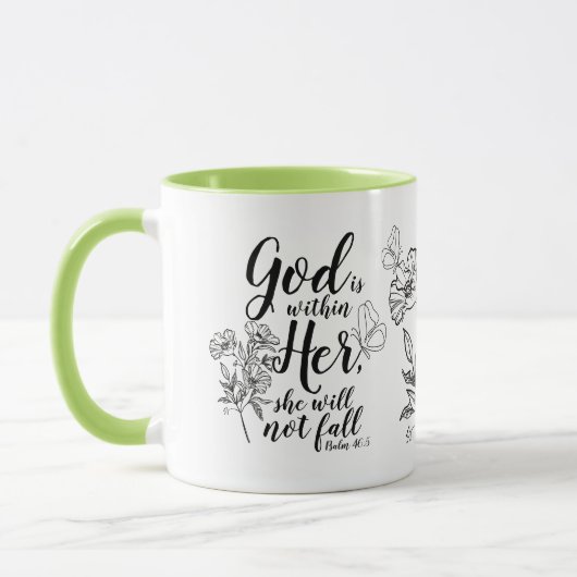 God is in haar Psalm 46:5 Bijbelvers geschenk Mok (Links)
