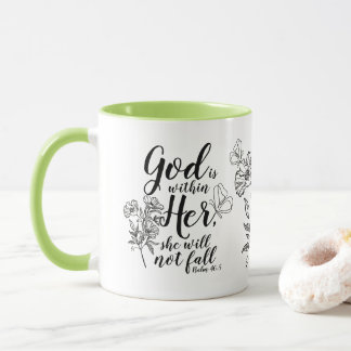God is in haar Psalm 46:5 Bijbelvers geschenk Mok