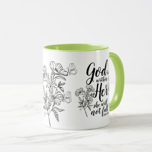 God is in haar Psalm 46:5 Bijbelvers geschenk Mok (Voorkant rechts)