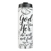 God is in haar Psalm 46:5 Bijbelvers geschenk Thermosbeker (Voorkant)