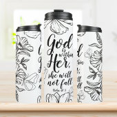 God is in haar Psalm 46:5 Bijbelvers geschenk Thermosbeker