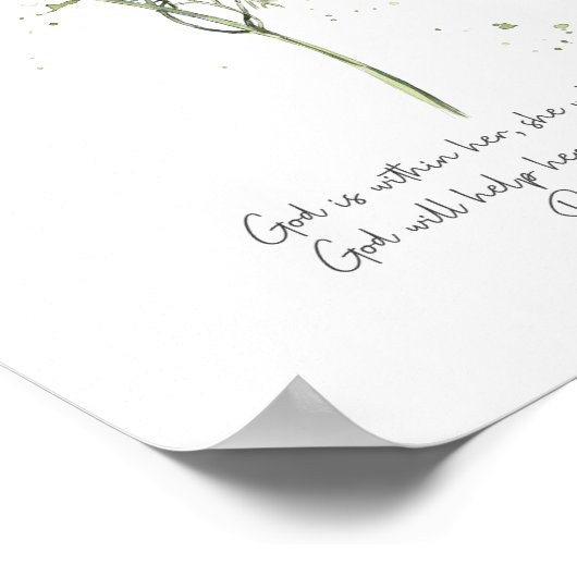 God is in haar, Psalm 46:5 Christelijk poster (Hoek)