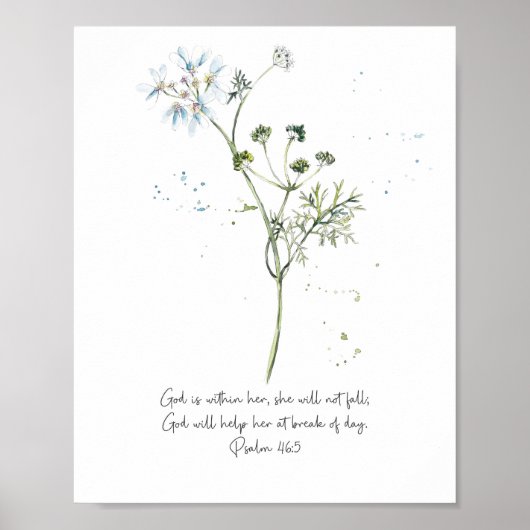 God is in haar, Psalm 46:5 Christelijk poster (Voorkant)