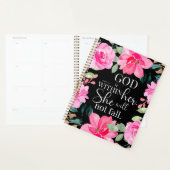 God is in haar - Psalm 46:5 Roze Bloem Planner (Display)
