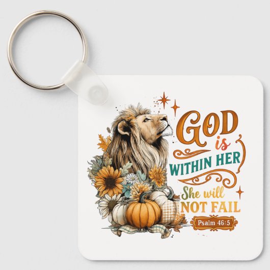 God is in haar... sleutelhanger (Voorkant)