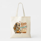 God is in haar... tote bag (Achterkant)