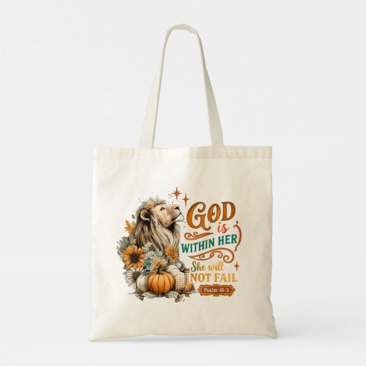 God is in haar... tote bag (Achterkant)