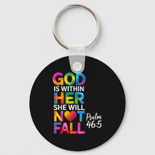 God Is In Haar Zij Zal Niet Vallen Psalm 46-5 Sleutelhanger