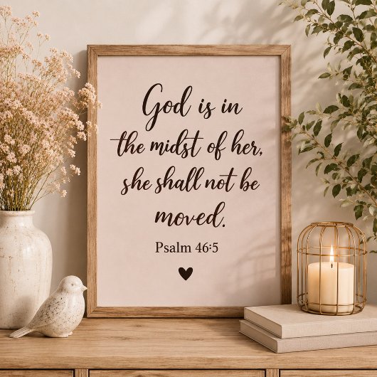 God is in het midden van haar inspiratieposter poster