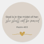 God is in het midden van haar sticker – Psalm 46:5 (Voorkant)