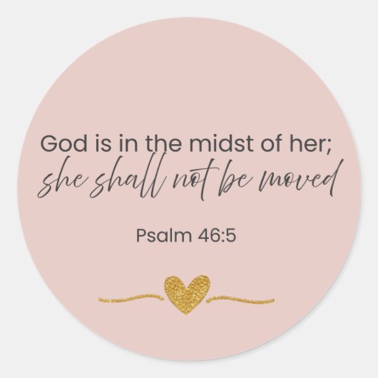 God Is In The Midst Of Her Sticker – Psalm 46:5 (Voorkant)