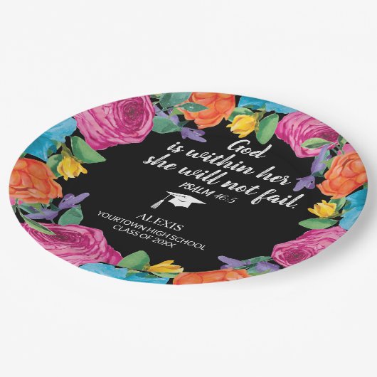 God is in Zijn Christelijke Afstuderen Papieren Bordje (Gekanteld)