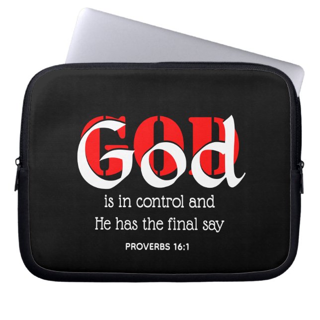 GOD IS Inspirerend, gepersonaliseerd zwart Laptop Sleeve (Voorkant)