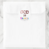 God is Kleurrijke Sticker, Regenboog Tekst Sticker (Tas)