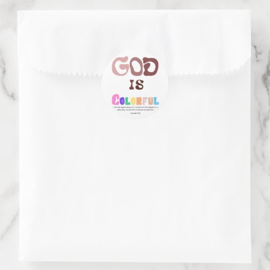 God is Kleurrijke Sticker, Regenboog Tekst Sticker (Tas)