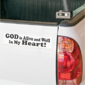 GOD is levend en goed in mijn hart! Bumpersticker (Op Truck)