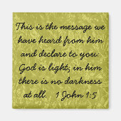 God is licht bijbel vers 1 Johannes 1:5 Magneet (Voorkant)