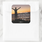 God is licht geen duisternis in zijn 1John 1:5 Vierkante Sticker (Tas)