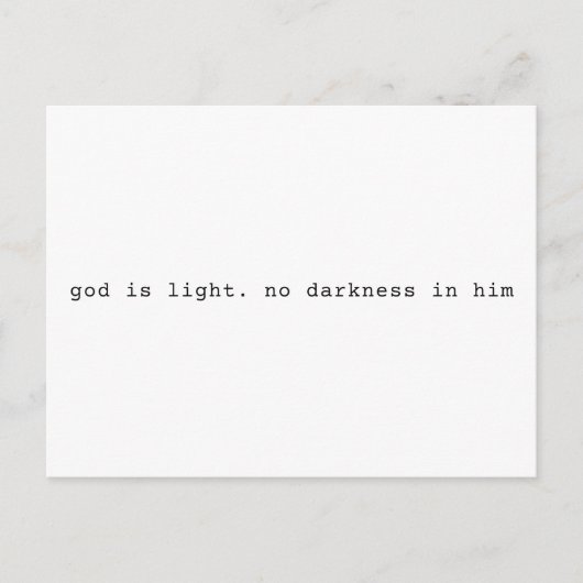 God is Licht Schriftuur Postkaart (Voorkant)