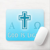 God is Lichte aangepaste katholiek / Christelijke  Muismat (Met muis)