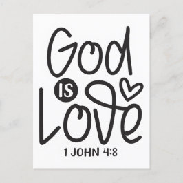God is liefde. 1 Johannes 4:8 Bijbelgeschrift Briefkaart