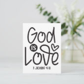 God is liefde. 1 Johannes 4:8 Bijbelgeschrift Briefkaart (Staand voorkant)