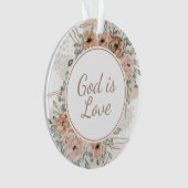 God is Liefde Aquarel Bloemen Acryl Ornament (voorkant)