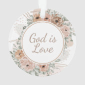 God is Liefde Aquarel Bloemen Acryl Ornament (achterkant)