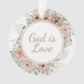 God is Liefde Aquarel Bloemen Acryl Ornament (voorkant)
