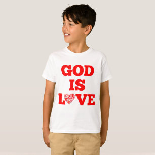 God is liefde bijbel citaat jongen t-shirt