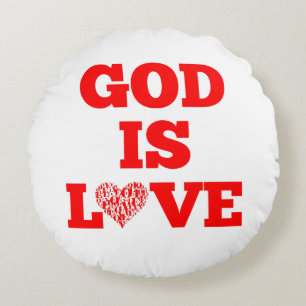 God is liefde Bijbel citaat Rond Kussen