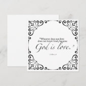 God is liefde Bijbelse Wenskaart Denken aan U Feestdagenkaart (Voorkant / Achterkant)