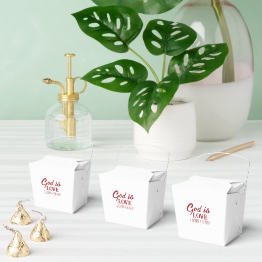 God is Liefde Bijbelvers Christelijk Geloof Wit Bedankdoosjes (Meervoudige)
