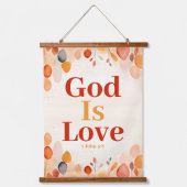 God is Liefde Boho Christelijke Muur Hangend Wandkleed (Voorkant)