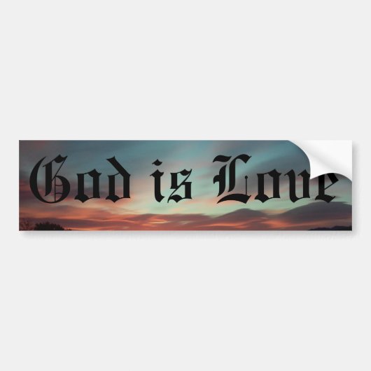 God is liefde bumpersticker (Voorkant)
