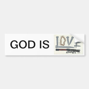 God is liefde bumpersticker