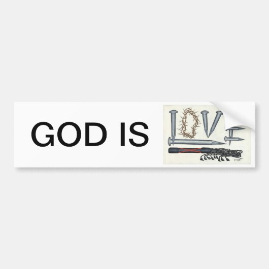 God is liefde bumpersticker (Voorkant)