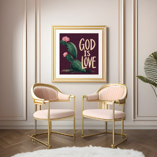 GOD IS LIEFDE Christelijk aanmoedigingsgeschenk Poster